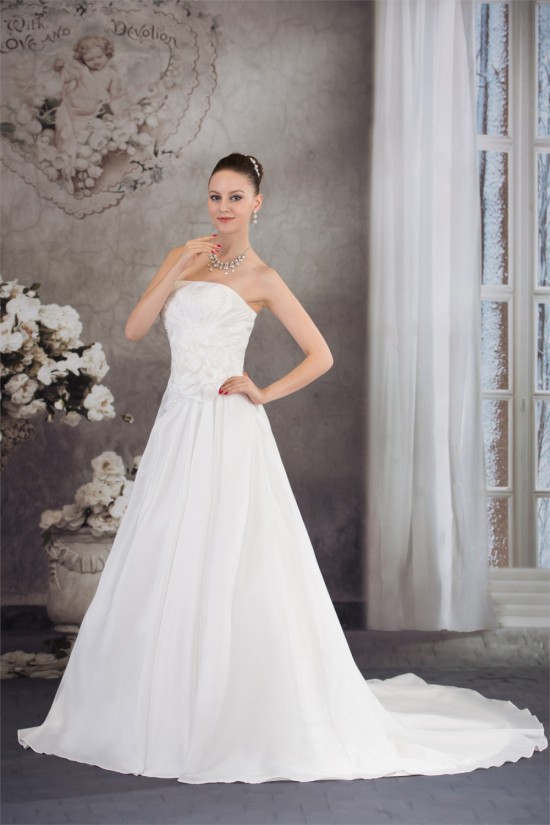 A-Line Strapless Sleeveless Beaded Taffeta Wedding Dresses 2030082 A-Line Strapless Sleeveless Beaded Taffeta Wedding Dresses 2030082