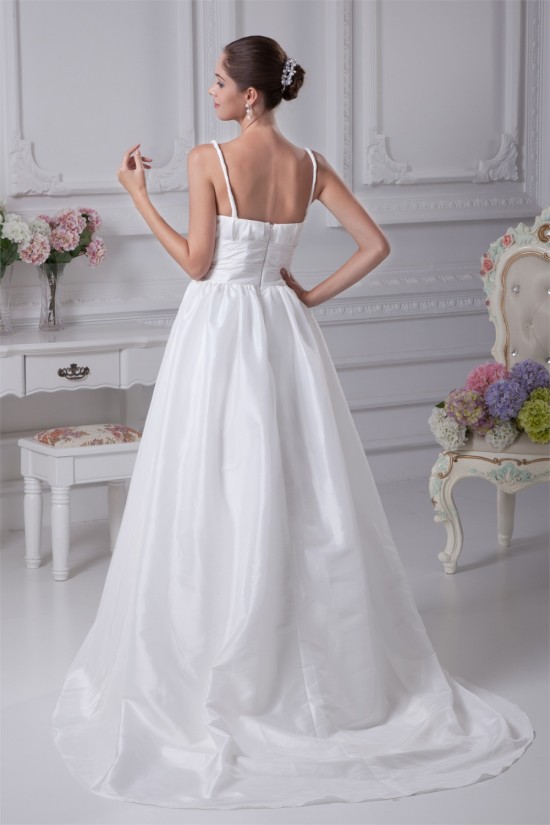 A-Line Spaghetti Straps Taffeta Sleeveless Wedding Dresses 2030083 A-Line Spaghetti Straps Taffeta Sleeveless Wedding Dresses 2030083