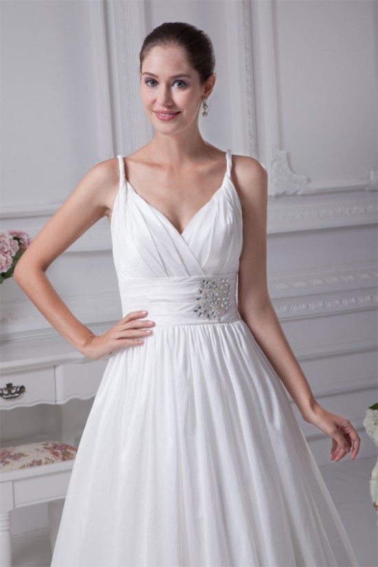 A-Line Spaghetti Straps Taffeta Sleeveless Wedding Dresses 2030083 A-Line Spaghetti Straps Taffeta Sleeveless Wedding Dresses 2030083