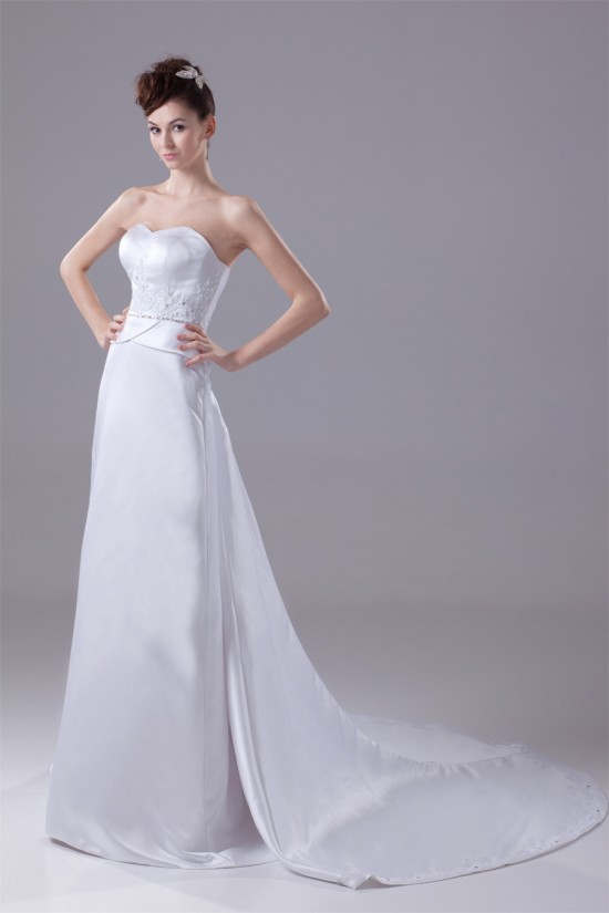 A-Line Sleeveless Sweetheart Beaded Wedding Dresses 2030084 A-Line Sleeveless Sweetheart Beaded Wedding Dresses 2030084