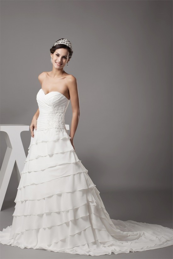 Breathtaking Sweetheart A-Line Chiffon Satin Sweet Wedding Dresses 2030086 Breathtaking Sweetheart A-Line Chiffon Satin Sweet Wedding Dresses 2030086