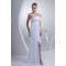 Brush Sweep Train Beading Chiffon Silk like Satin One-Shoulder Wedding Dresses 2030087