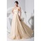 A-Line Brush Sweep Train Sweetheart Satin Organza Wedding Dresses 2030089