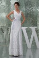 Sheath/Column V-Neck Lace Sleeveless Wedding Dresses 2030091