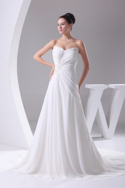 A-Line Sweetheart Beaded Applique Sweet Wedding Dresses 2030092