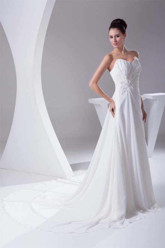 A-Line Sweetheart Beaded Applique Sweet Wedding Dresses 2030092