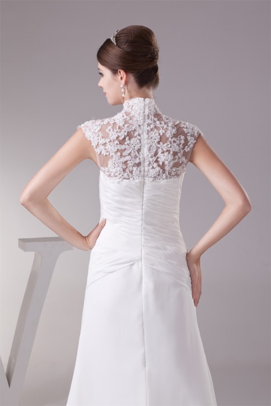Chiffon Satin Lace High-Neck Sheath/Column Best Wedding Dresses 2030094 Chiffon Satin Lace High-Neck Sheath/Column Best Wedding Dresses 2030094