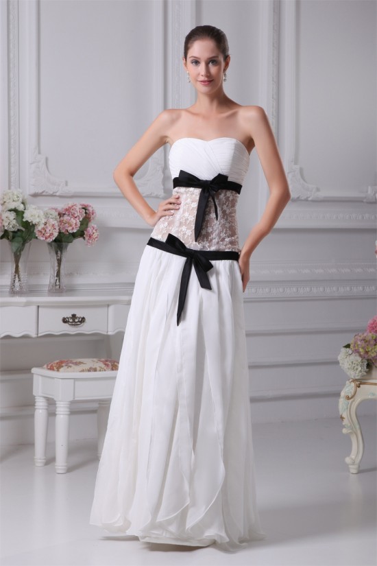Chiffon Satin Lace Strapless Sheath/Column Wedding Dresses 2030095 Chiffon Satin Lace Strapless Sheath/Column Wedding Dresses 2030095