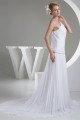 Chiffon Satin One-Shoulder Sheath/Column New Arrival Wedding Dresses 2030097