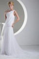 Chiffon Satin One-Shoulder Sheath/Column New Arrival Wedding Dresses 2030097