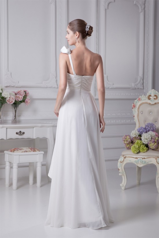 A-Line One-Shoulder Beaded Chiffon Satin Silk like Satin Wedding Dresses 2030098 A-Line One-Shoulder Beaded Chiffon Satin Silk like Satin Wedding Dresses 2030098