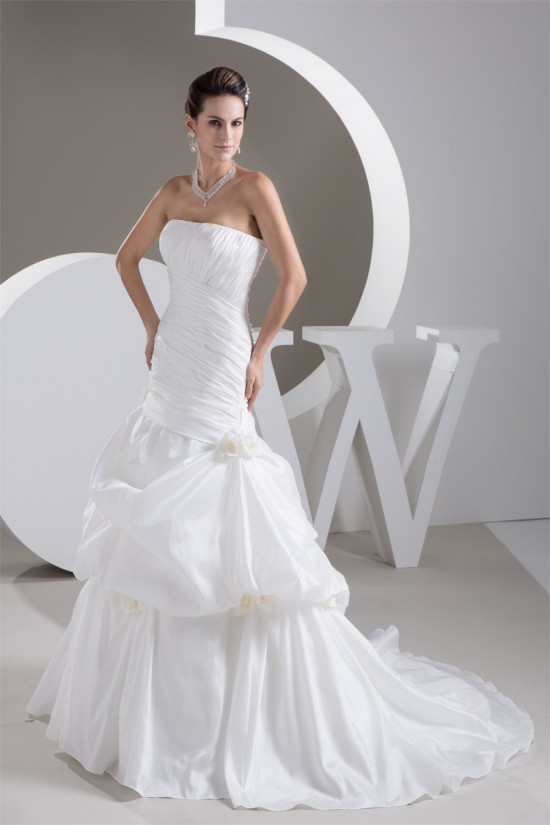 Strapless Satin Taffeta Sleeveless A-Line Wedding Dresses 2031001 Strapless Satin Taffeta Sleeveless A-Line Wedding Dresses 2031001