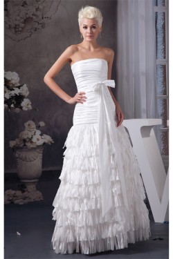 Strapless Sleeveless A-Line Satin Taffeta New Arrival Wedding Dresses 2031004