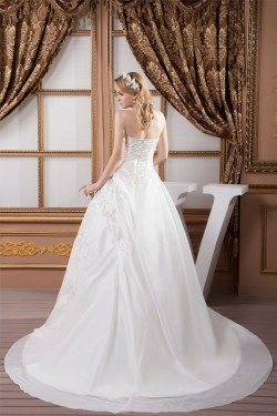 Strapless Sleeveless Ball Gown Satin New Arrival Wedding Dresses 2031005