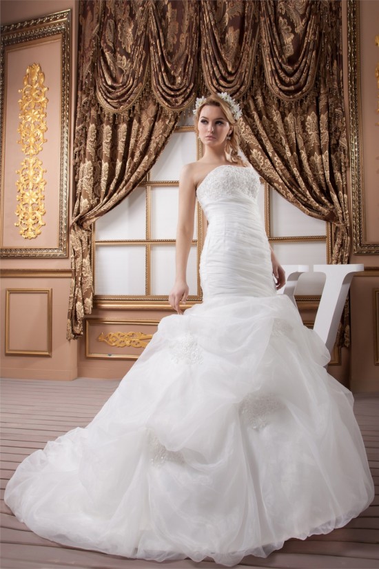 Strapless Sleeveless Satin Mermaid/Trumpet Wedding Dresses 2031008 Strapless Sleeveless Satin Mermaid/Trumpet Wedding Dresses 2031008