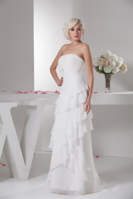 Strapless Sleeveless Sheath/Column Chiffon Wedding Dresses 2031009 Strapless Sleeveless Sheath/Column Chiffon Wedding Dresses 2031009