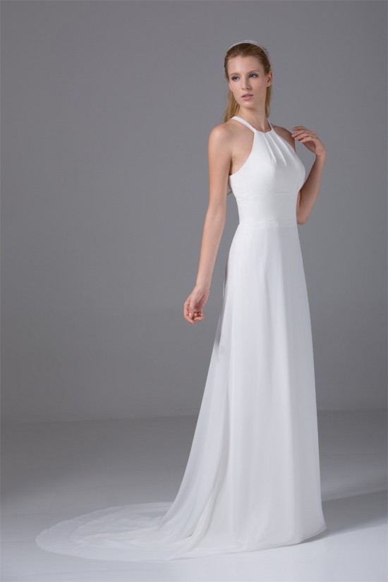 A-Line Halter Sleeveless Chiffon Wedding Dresses 2030101 A-Line Halter Sleeveless Chiffon Wedding Dresses 2030101