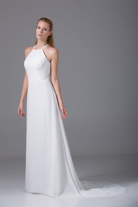 A-Line Halter Sleeveless Chiffon Wedding Dresses 2030101 A-Line Halter Sleeveless Chiffon Wedding Dresses 2030101