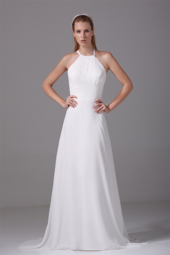 A-Line Halter Sleeveless Chiffon Wedding Dresses 2030101 A-Line Halter Sleeveless Chiffon Wedding Dresses 2030101