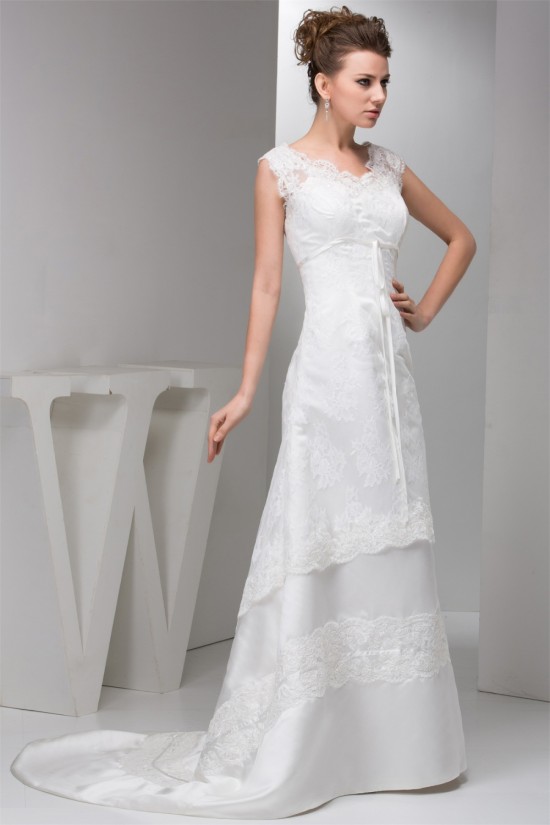Straps Sleeveless A-Line V-Neck Lace Wedding Dresses 2031011 Straps Sleeveless A-Line V-Neck Lace Wedding Dresses 2031011