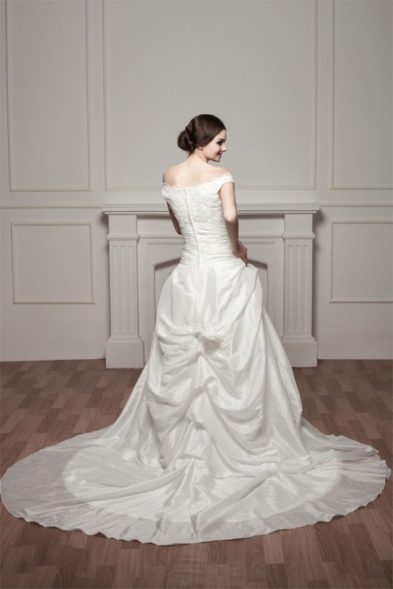 Straps Sleeveless Satin Taffeta A-Line Lace Beautiful Wedding Dresses 2031012 Straps Sleeveless Satin Taffeta A-Line Lace Beautiful Wedding Dresses 2031012