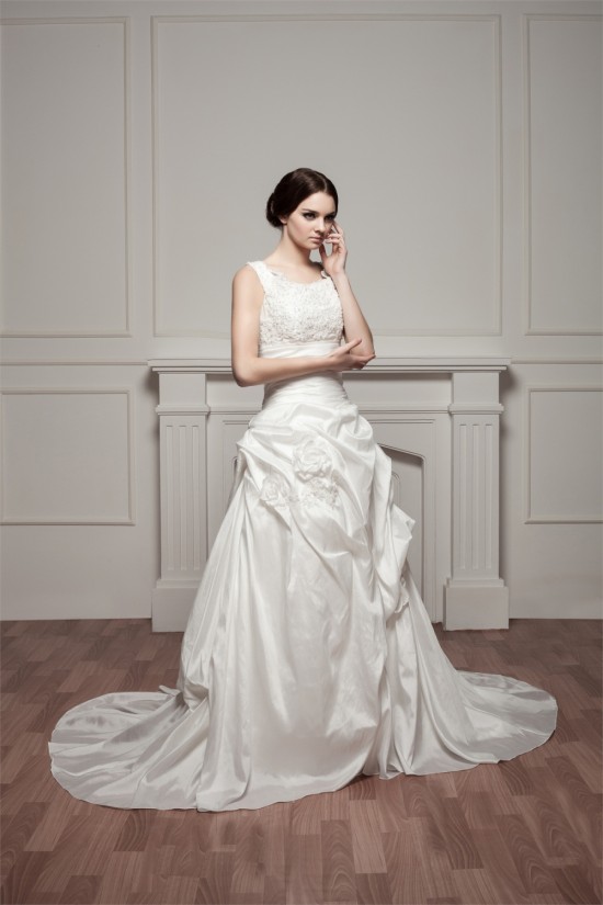Straps Sleeveless Satin Taffeta A-Line Lace Beautiful Wedding Dresses 2031012 Straps Sleeveless Satin Taffeta A-Line Lace Beautiful Wedding Dresses 2031012