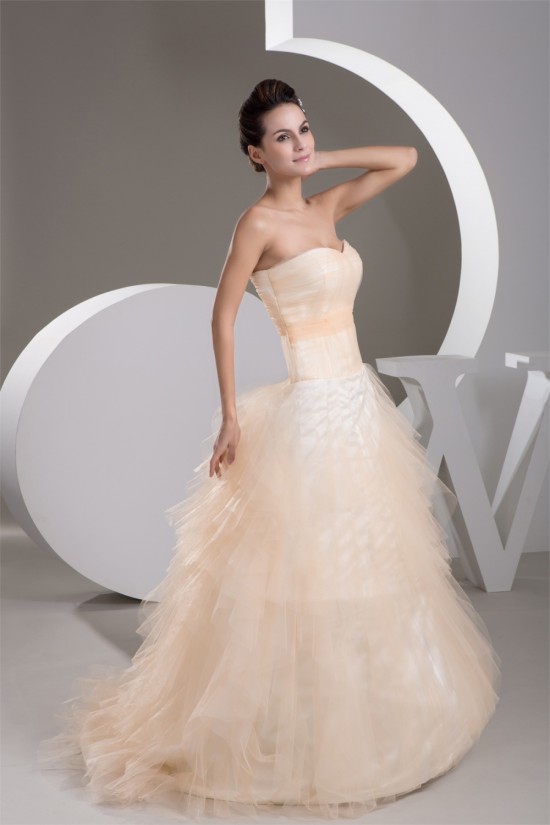 Sweetheart A-Line Sleeveless Satin Fine Netting Wedding Dresses 2031015 Sweetheart A-Line Sleeveless Satin Fine Netting Wedding Dresses 2031015