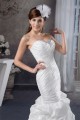 Sweetheart Mermaid/Trumpet Sleeveless Satin Taffeta Beaded Wedding Dresses 2031018