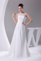 A-Line Chiffon Sweep Train Beaded Wedding Dresses 2030102