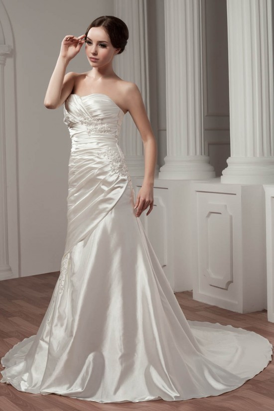 A-Line Sweetheart Court Train Beautiful Wedding Dresses 2031022 A-Line Sweetheart Court Train Beautiful Wedding Dresses 2031022