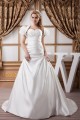 Sweetheart Short Sleeve Satin A-Line Beaded Beautiful Wedding Dresses 2031024 Sweetheart Short Sleeve Satin A-Line Beaded Beautiful Wedding Dresses 2031024