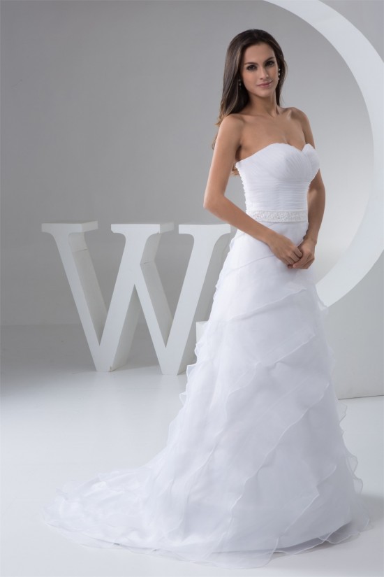 A-Line Sweetheart Sleeveless Beaded Wedding Dresses 2031026 A-Line Sweetheart Sleeveless Beaded Wedding Dresses 2031026