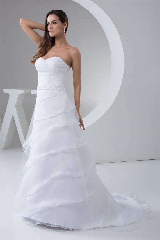 A-Line Sweetheart Sleeveless Beaded Wedding Dresses 2031026 A-Line Sweetheart Sleeveless Beaded Wedding Dresses 2031026