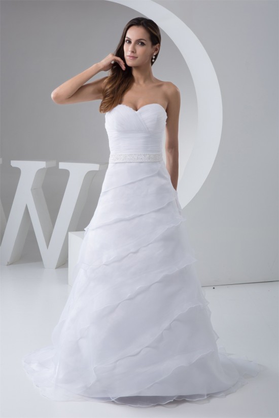 A-Line Sweetheart Sleeveless Beaded Wedding Dresses 2031026 A-Line Sweetheart Sleeveless Beaded Wedding Dresses 2031026