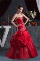 Sweetheart Sleeveless Floor-Length Ball Gown Red Wedding Dresses 2031028