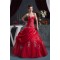 Sweetheart Sleeveless Floor-Length Ball Gown Red Wedding Dresses 2031028