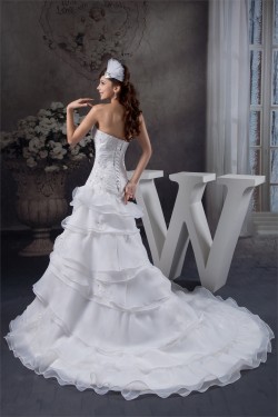 Sweetheart Sleeveless Satin A-Line Lace Wedding Dresses 2031029