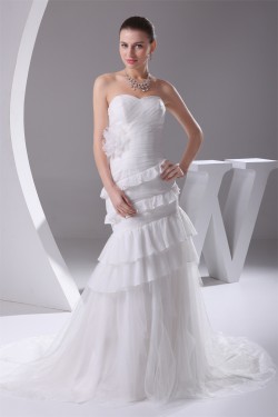 Trumpet/Mermaid Sweetheart Sweep Train Wedding Dresses 2030103