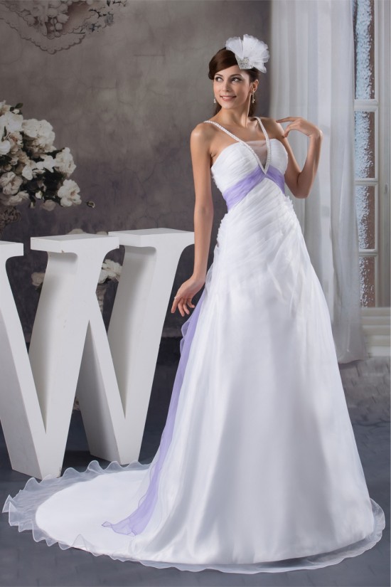 A-Line Satin Sleeveless V-Neck Beaded Wedding Dresses 2031032 A-Line Satin Sleeveless V-Neck Beaded Wedding Dresses 2031032
