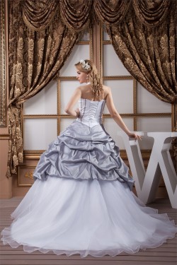 A-Line Satin Taffeta Halter Sleeveless Sweet Wedding Dresses 2031033