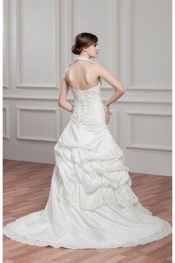 Unique Design Taffeta A-Line Sleeveless Wedding Dresses 2031043