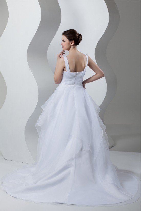 Unique Design V-Neck A-Line Satin Organza Beaded Sleeveless Wedding Dresses 2031044 Unique Design V-Neck A-Line Satin Organza Beaded Sleeveless Wedding Dresses 2031044