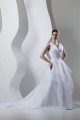 Unique Design V-Neck A-Line Satin Organza Beaded Sleeveless Wedding Dresses 2031044 Unique Design V-Neck A-Line Satin Organza Beaded Sleeveless Wedding Dresses 2031044