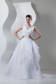 Unique Design V-Neck A-Line Satin Organza Beaded Sleeveless Wedding Dresses 2031044 Unique Design V-Neck A-Line Satin Organza Beaded Sleeveless Wedding Dresses 2031044