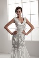 V-Neck Satin Sleeveless Handmade Flowers Wedding Dresses 2031045 V-Neck Satin Sleeveless Handmade Flowers Wedding Dresses 2031045