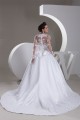 A-Line V-Neck Satin Fine Netting Long Sleeve Beaded Lace Wedding Dresses 2031047 A-Line V-Neck Satin Fine Netting Long Sleeve Beaded Lace Wedding Dresses 2031047