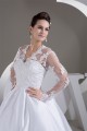 A-Line V-Neck Satin Fine Netting Long Sleeve Beaded Lace Wedding Dresses 2031047 A-Line V-Neck Satin Fine Netting Long Sleeve Beaded Lace Wedding Dresses 2031047