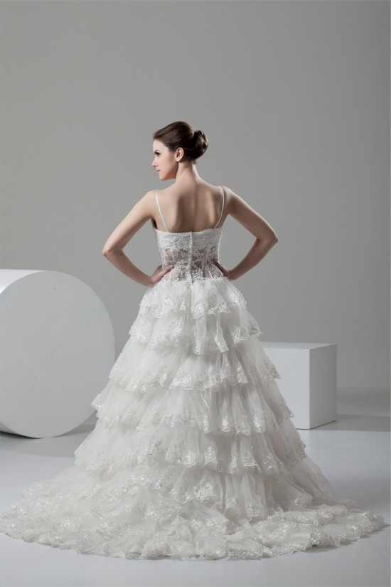 A-Line V-Neck Satin Organza Sleeveless Lace Embellished Wedding Dresses 2031048 A-Line V-Neck Satin Organza Sleeveless Lace Embellished Wedding Dresses 2031048