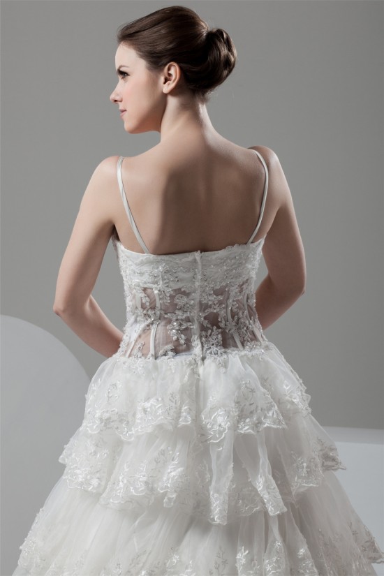 A-Line V-Neck Satin Organza Sleeveless Lace Embellished Wedding Dresses 2031048 A-Line V-Neck Satin Organza Sleeveless Lace Embellished Wedding Dresses 2031048