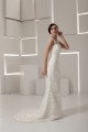 V-Neck Sleeveless Mermaid/Trumpet Satin Lace Fine Netting Wedding Dresses 2031050 V-Neck Sleeveless Mermaid/Trumpet Satin Lace Fine Netting Wedding Dresses 2031050